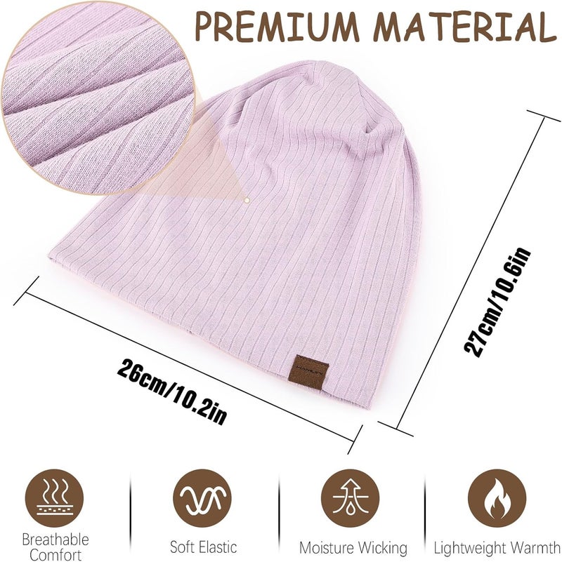 HAMUNI Slouchy Beanie for Men Women Soft Lightweight Running Beanie Hat Chemo Cap Skull Cap - Image 3